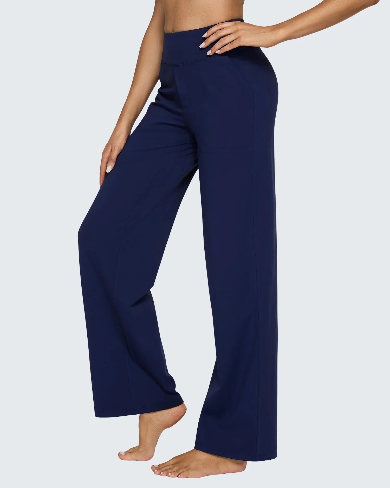 Women's High-Waisted Wide-Leg Trousers with Pockets
