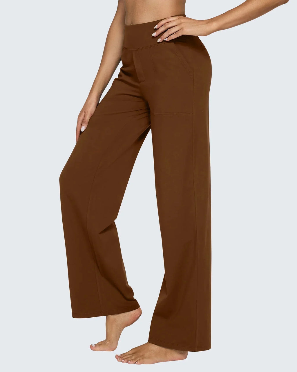 Women's High-Waisted Wide-Leg Trousers with Pockets