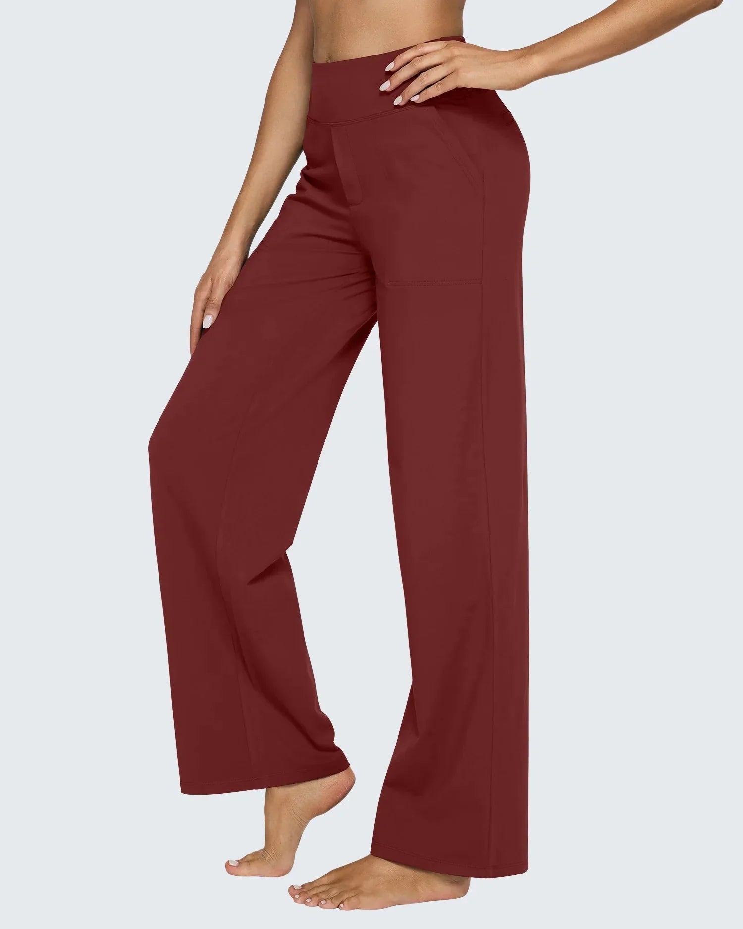 Women's High-Waisted Wide-Leg Trousers with Pockets