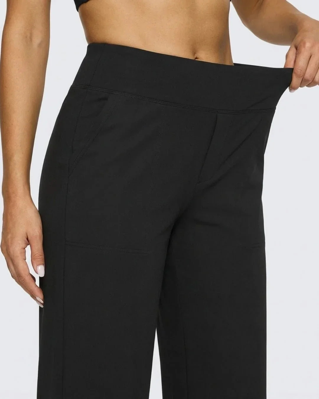Women's High-Waisted Wide-Leg Trousers with Pockets