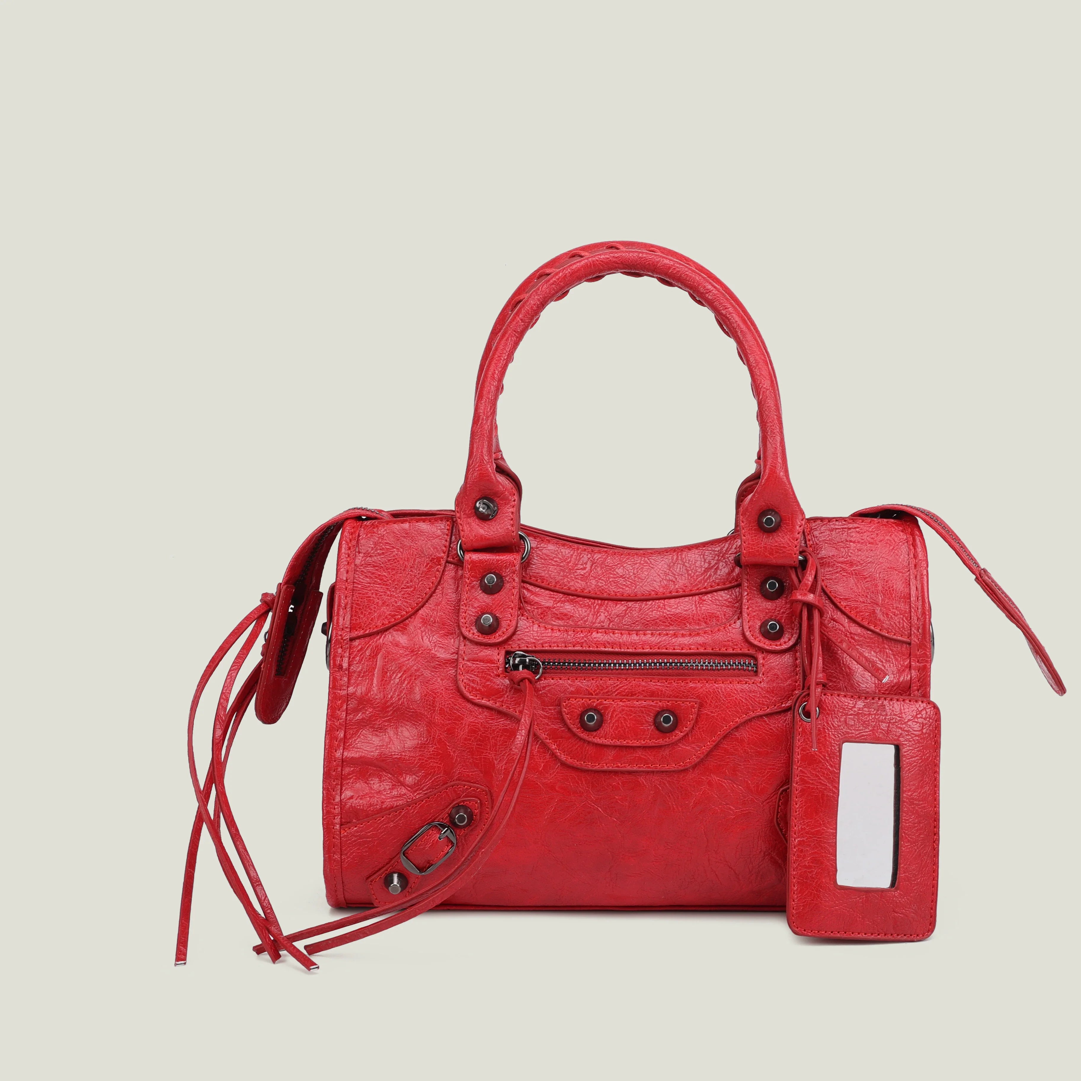 Women's PU Leather Duffel Bag with Crossbody Strap