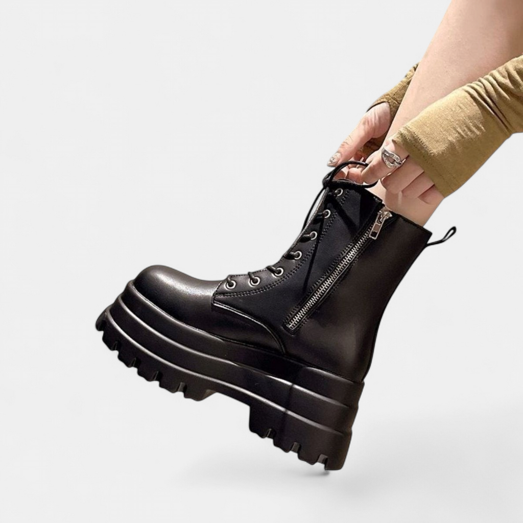 Women's Chunky Platform Lace-Up Ankle Boots