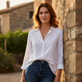 Women's Relaxed Fit Linen Blend Shirt