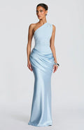 Women's One-Shoulder Jersey Maxi Evening Dress for Autumn
