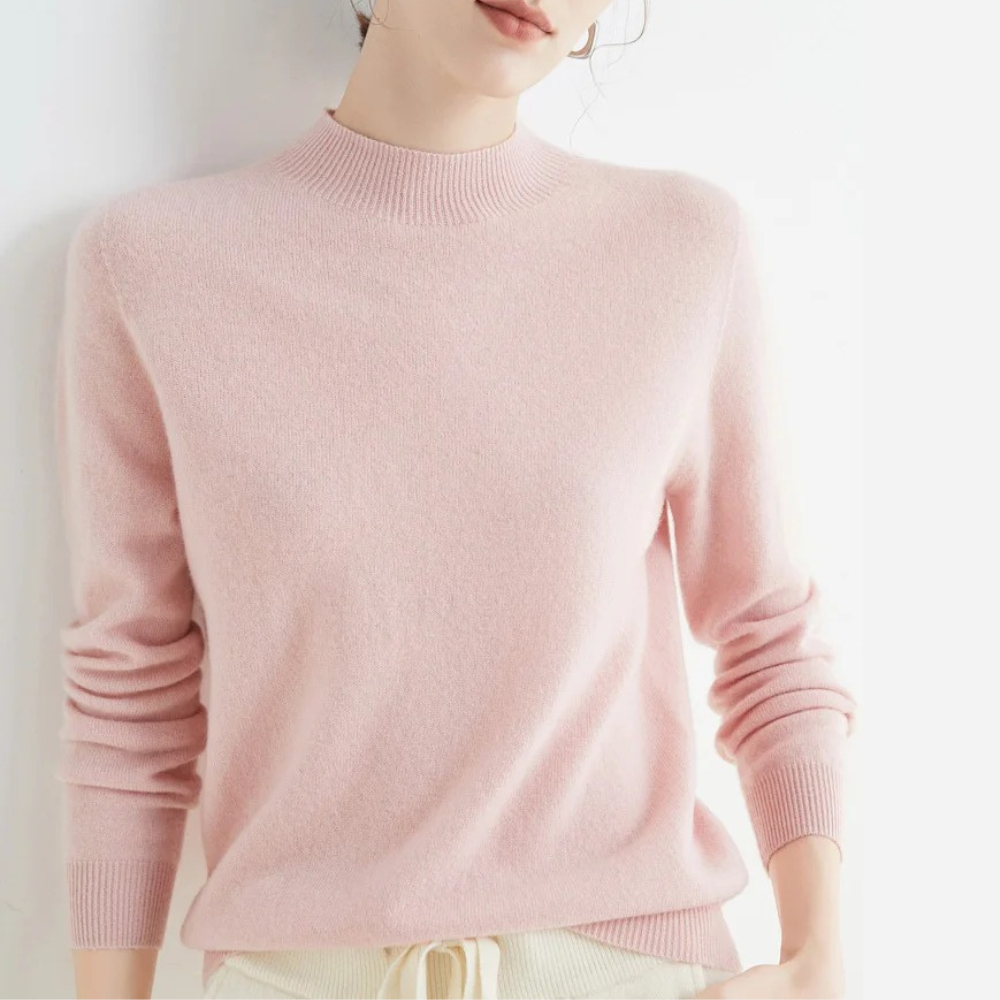 Pull doux en maille à col rond pour femme