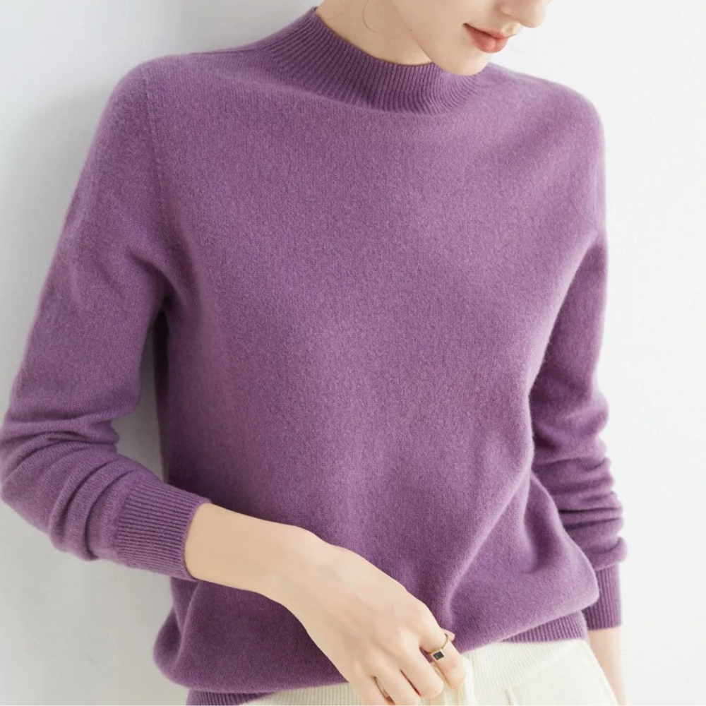 Pull doux en maille à col rond pour femme