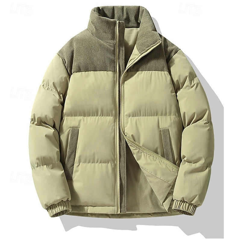 Doudoune matelassée pour homme | manteau d'hiver à col montant