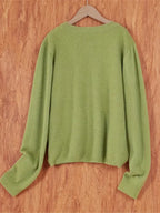 Women’s Knitted Button Cardigan with Crew Neck and Pocket