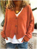 Women's Relaxed V-Neck Knit Cardigan