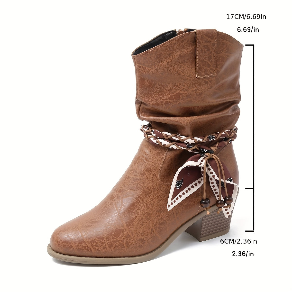 Women’s Slouch Ankle Boots with Wrap Detail