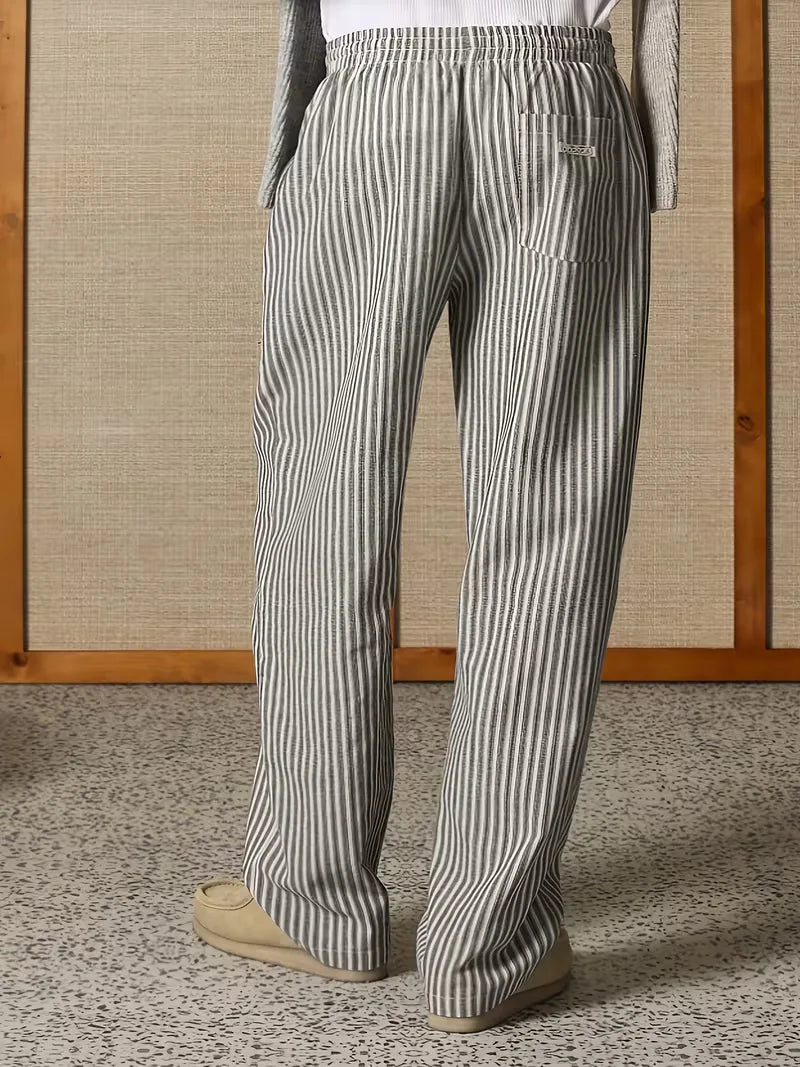 Men’s Striped Wide Leg Trousers
