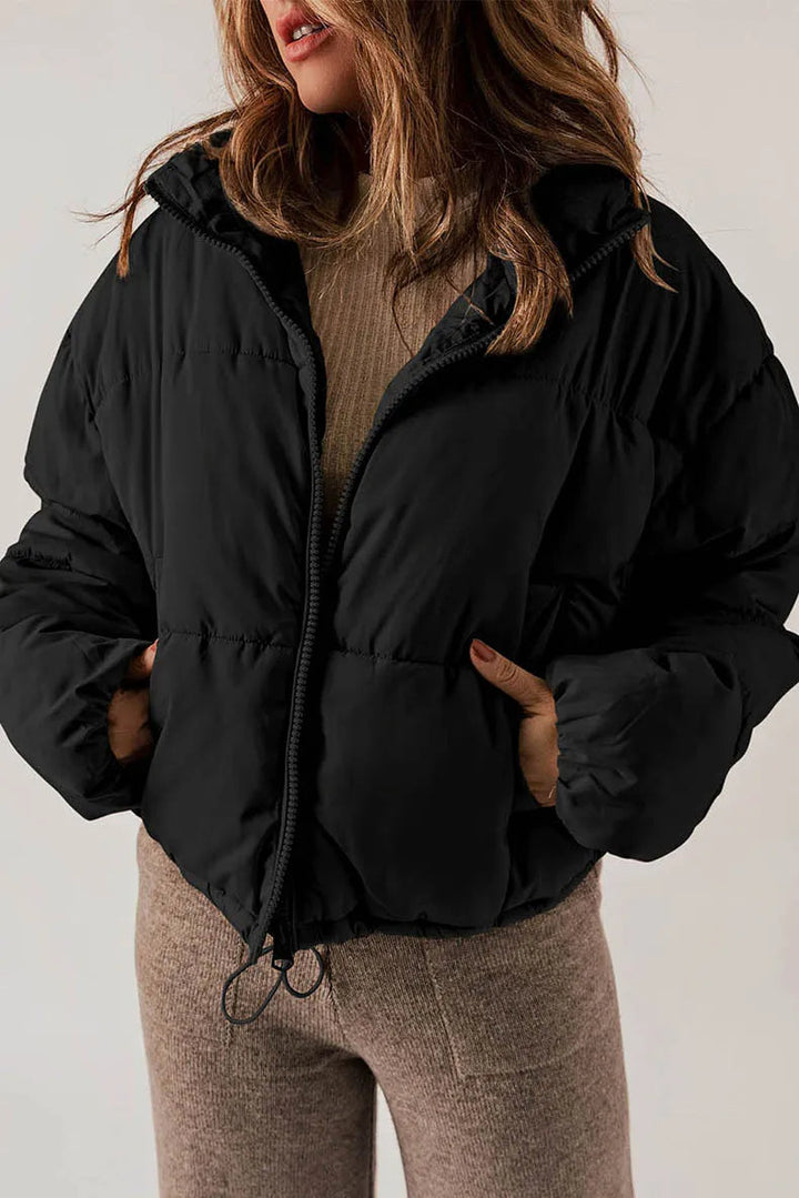 Doudoune courte pour femme à col montant