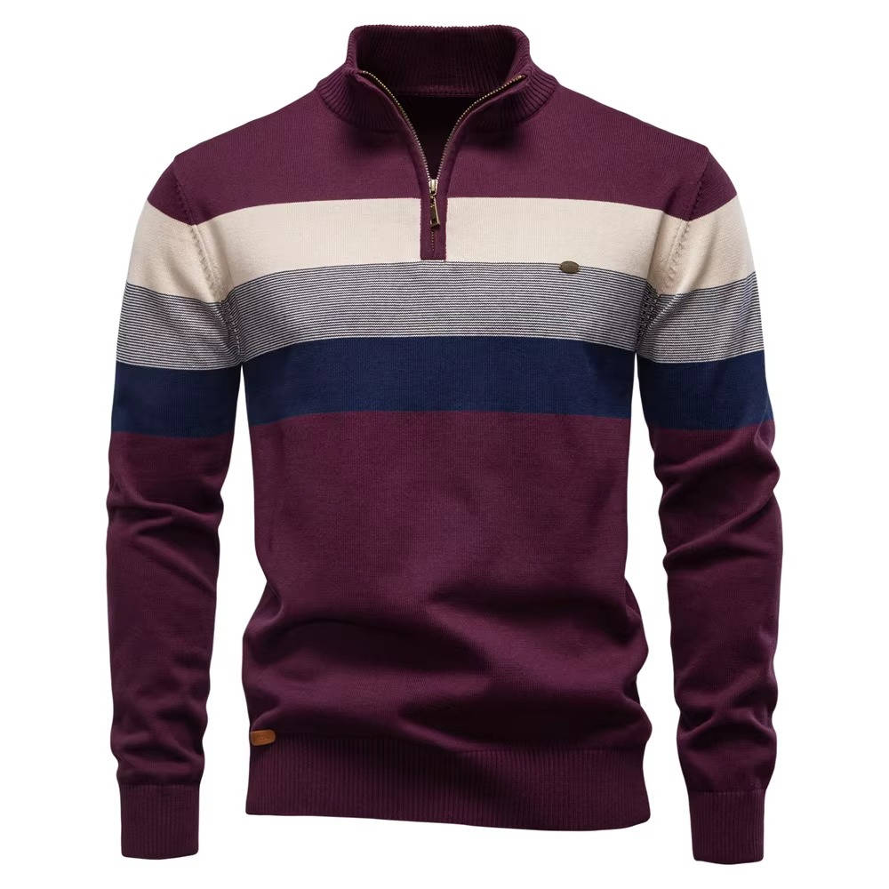 Men's Quarter Zip Turtleneck Sweater