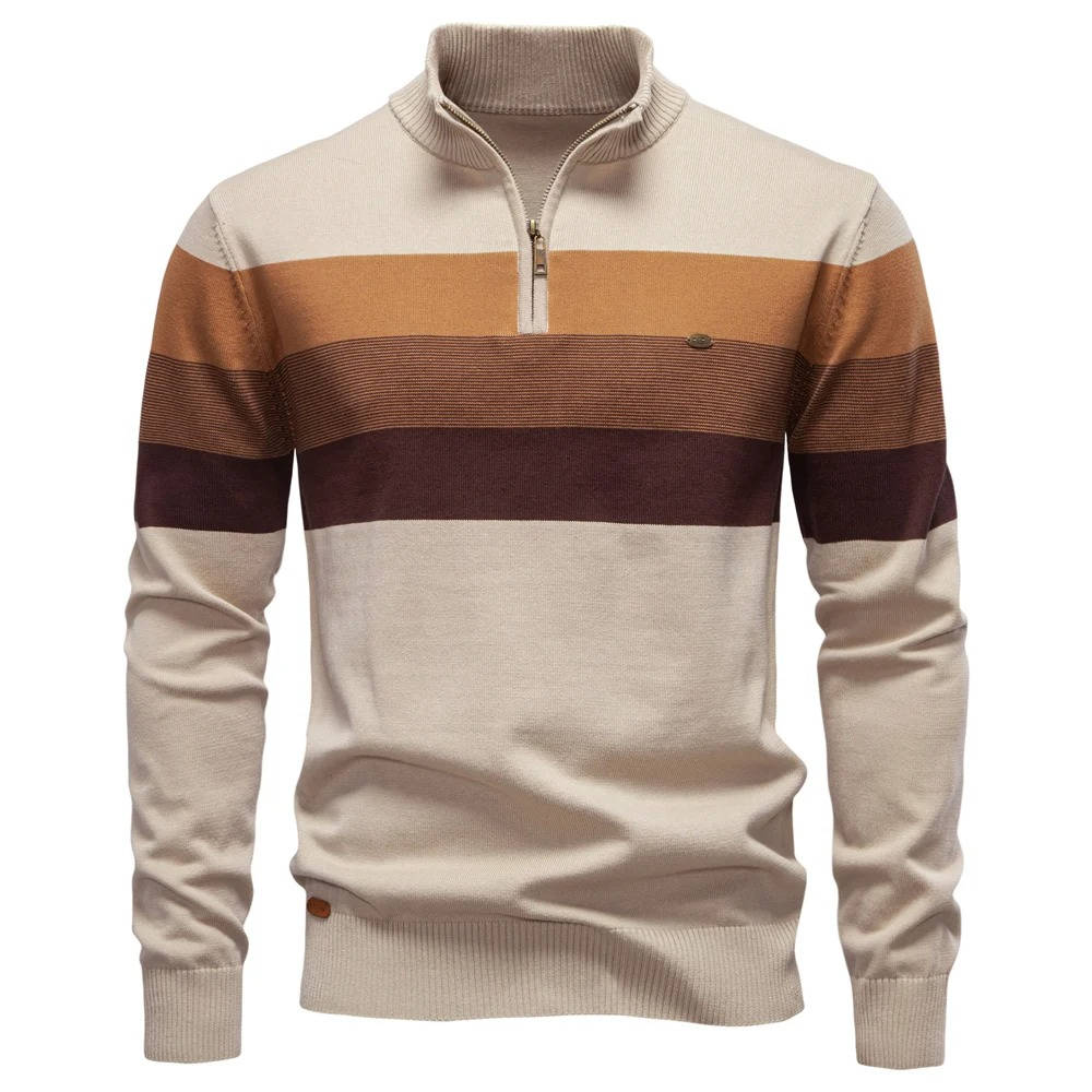 Men's Quarter Zip Turtleneck Sweater