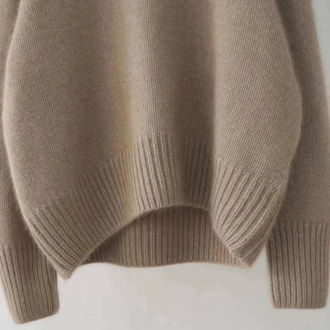 Pull à col roulé oversize en cachemire pour femme