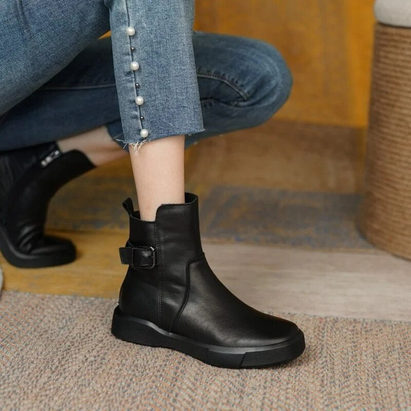 Bottines décontractées à boucle pour femme