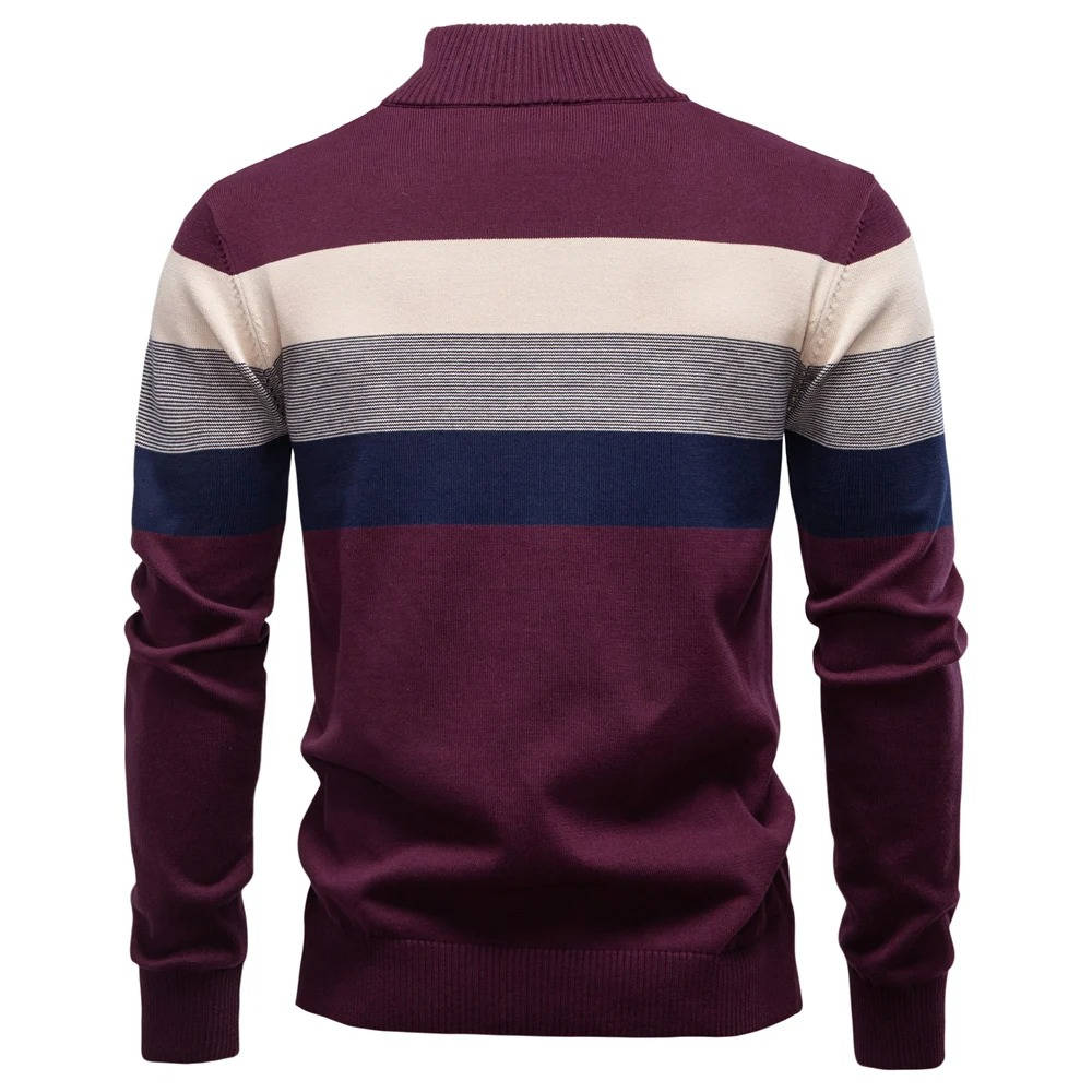 Men's Quarter Zip Turtleneck Sweater