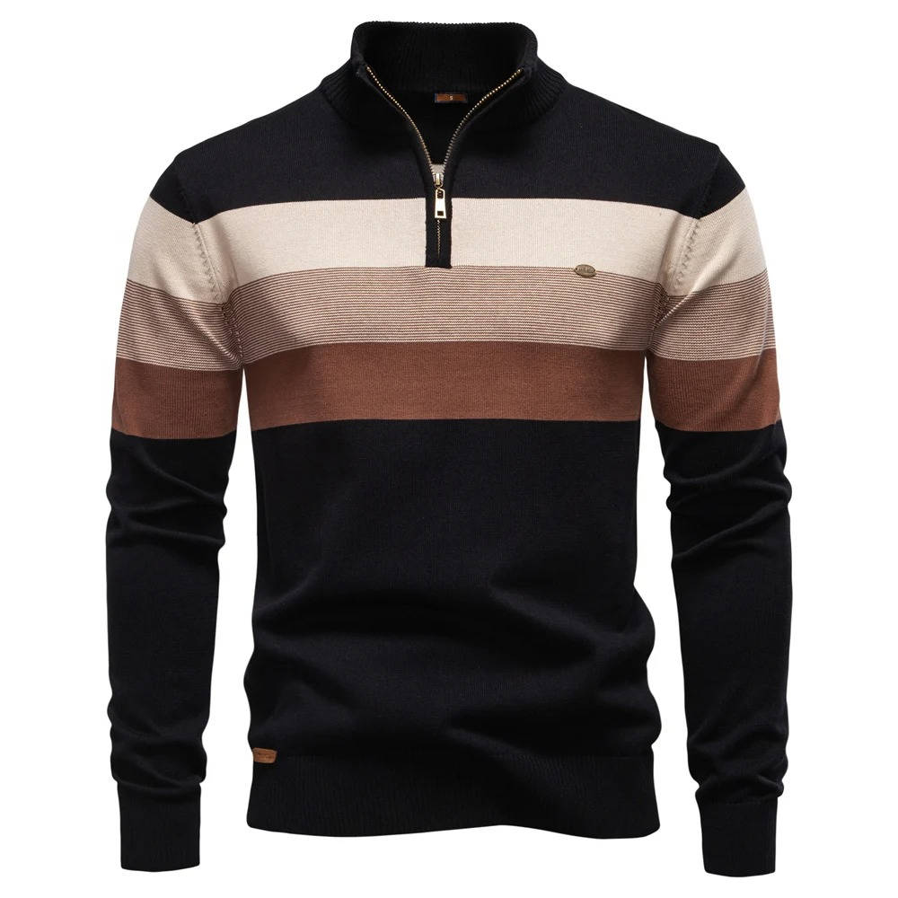 Men's Quarter Zip Turtleneck Sweater