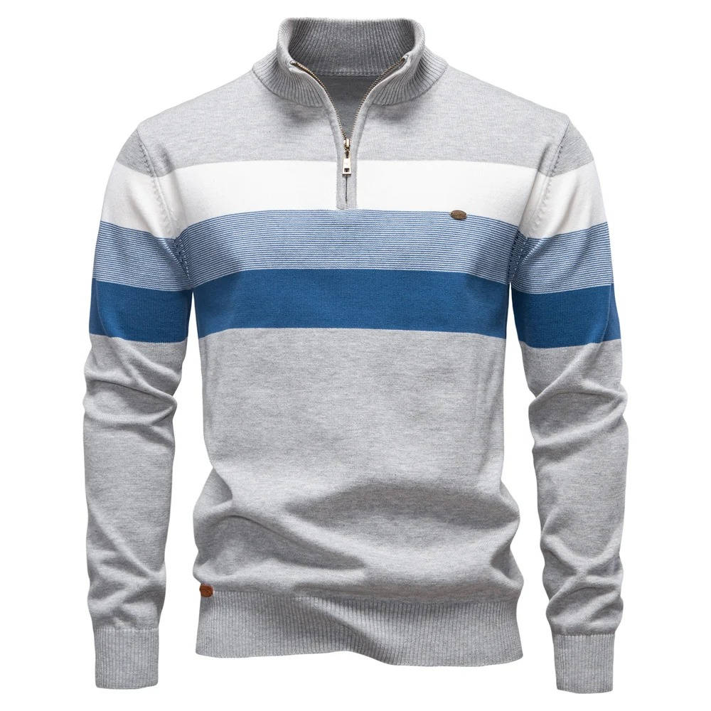 Men's Quarter Zip Turtleneck Sweater