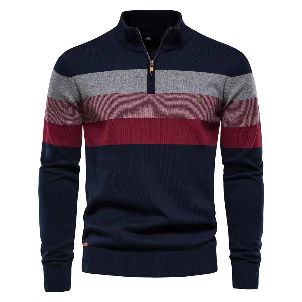 Men's Quarter Zip Turtleneck Sweater