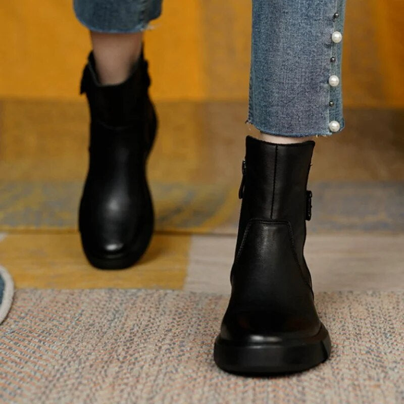 Women's Casual Buckle Ankle Boots