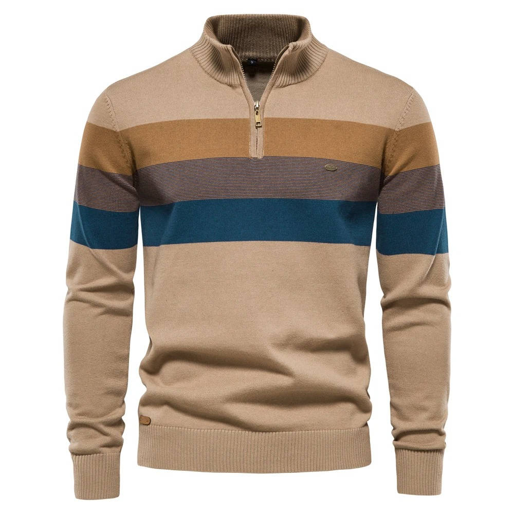 Men's Quarter Zip Turtleneck Sweater