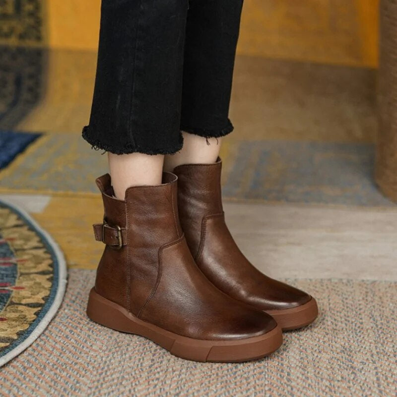 Women's Casual Buckle Ankle Boots