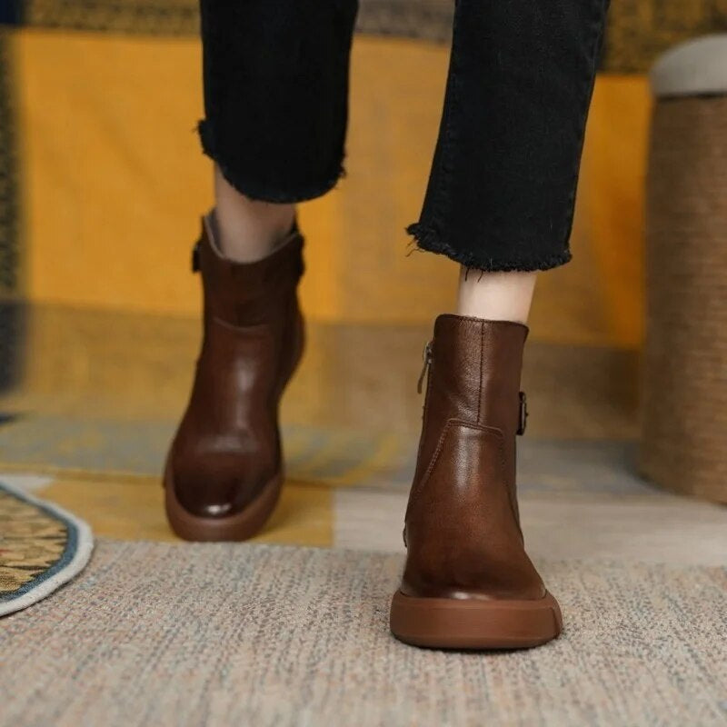 Women's Casual Buckle Ankle Boots