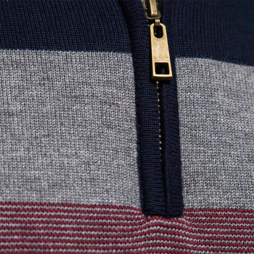 Men's Quarter Zip Turtleneck Sweater