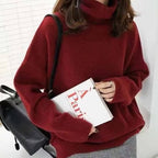 Pull à col roulé oversize en cachemire pour femme