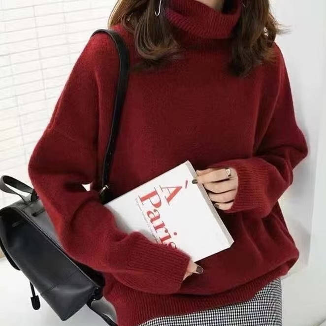 Pull à col roulé oversize en cachemire pour femme