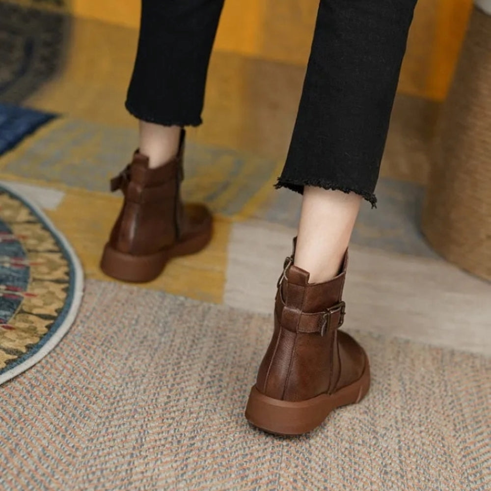 Women's Casual Buckle Ankle Boots
