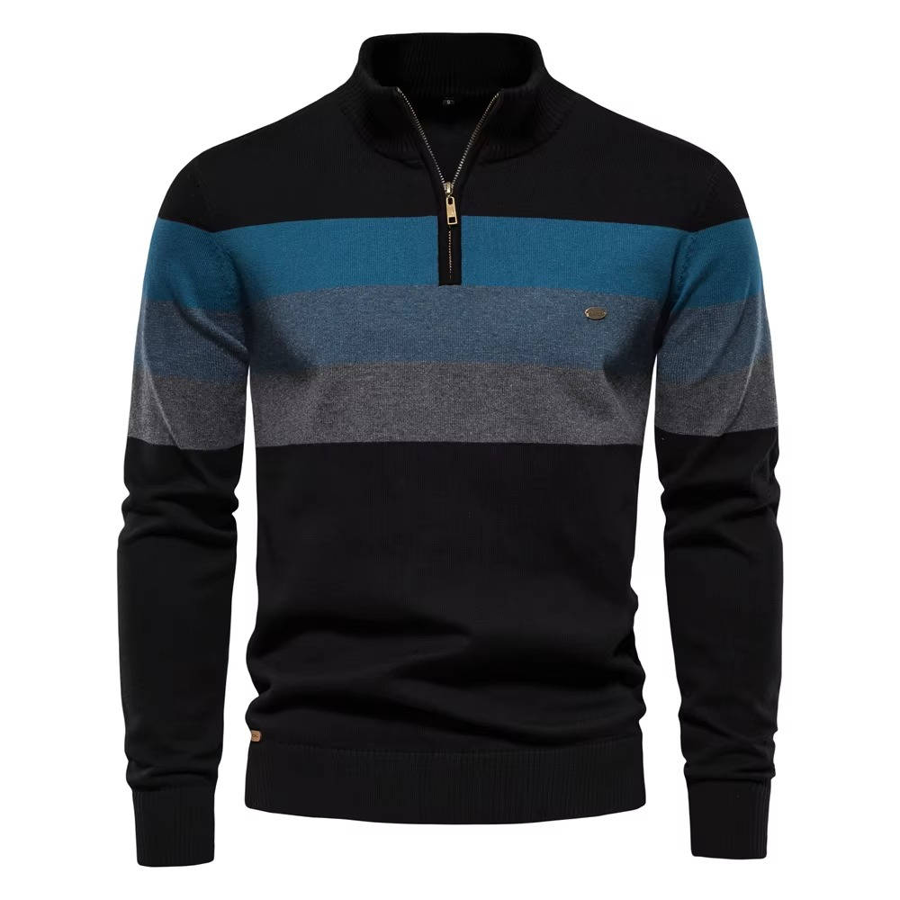 Men's Quarter Zip Turtleneck Sweater