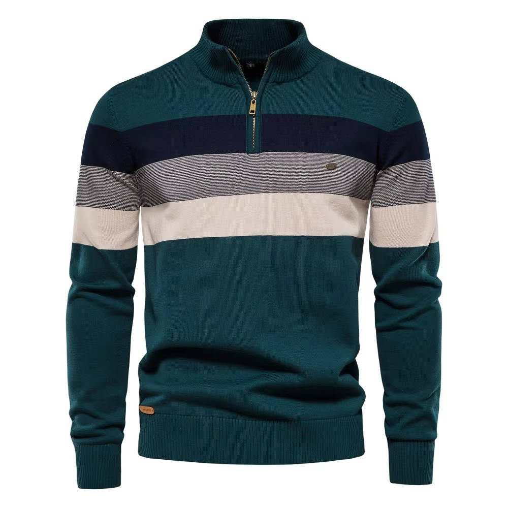 Men's Quarter Zip Turtleneck Sweater