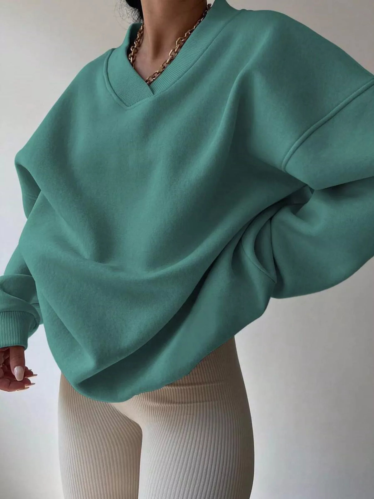 Women's Oversized V-Neck Jumper