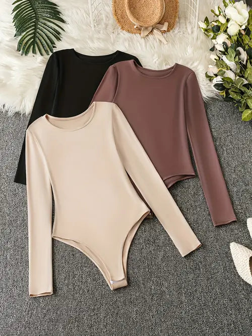 Women’s 3-Pack Long Sleeve Bodysuits