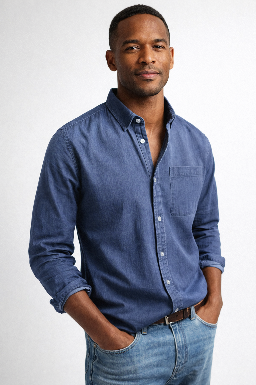 Men's Cotton Linen Button-Down Shirt for Summer Smart Casual Wear