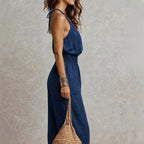 Women's Halterneck Wide Leg Jumpsuit