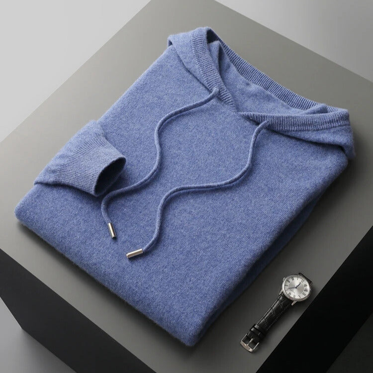 Sweat à capuche pour homme en laine mérinos | pull doux à enfiler