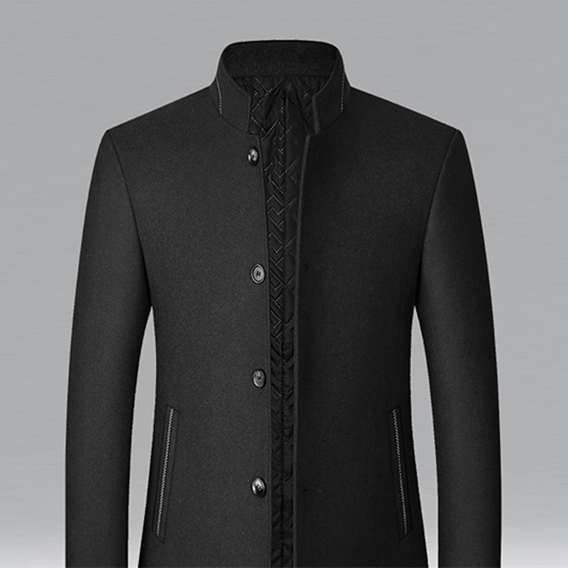 Men's Stand-Collar Lined Trench Coat | Tailored Fit