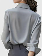 Women's Collared Long Sleeve Button-Up Shirt