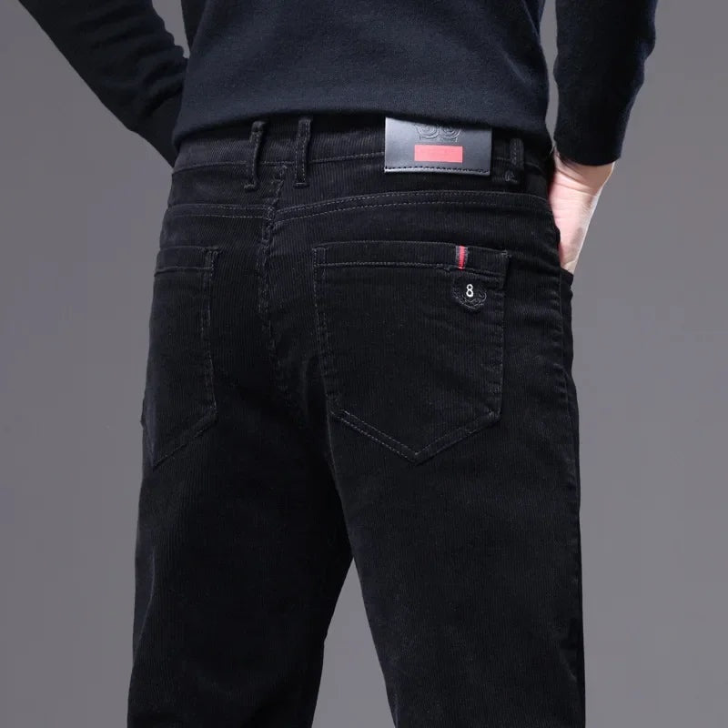 Pantalon en velours côtelé pour homme à jambe droite
