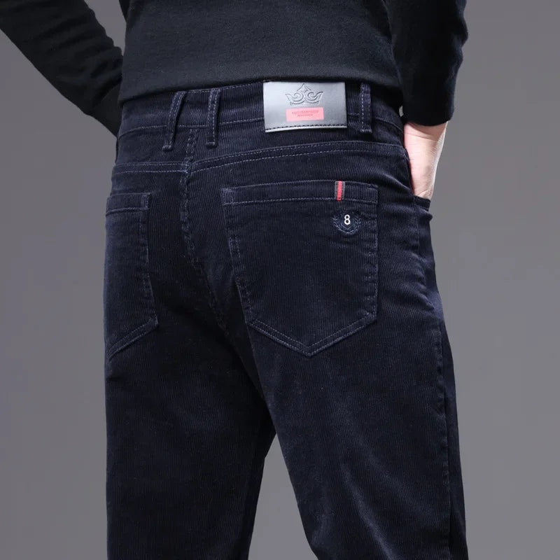 Pantalon en velours côtelé pour homme à jambe droite