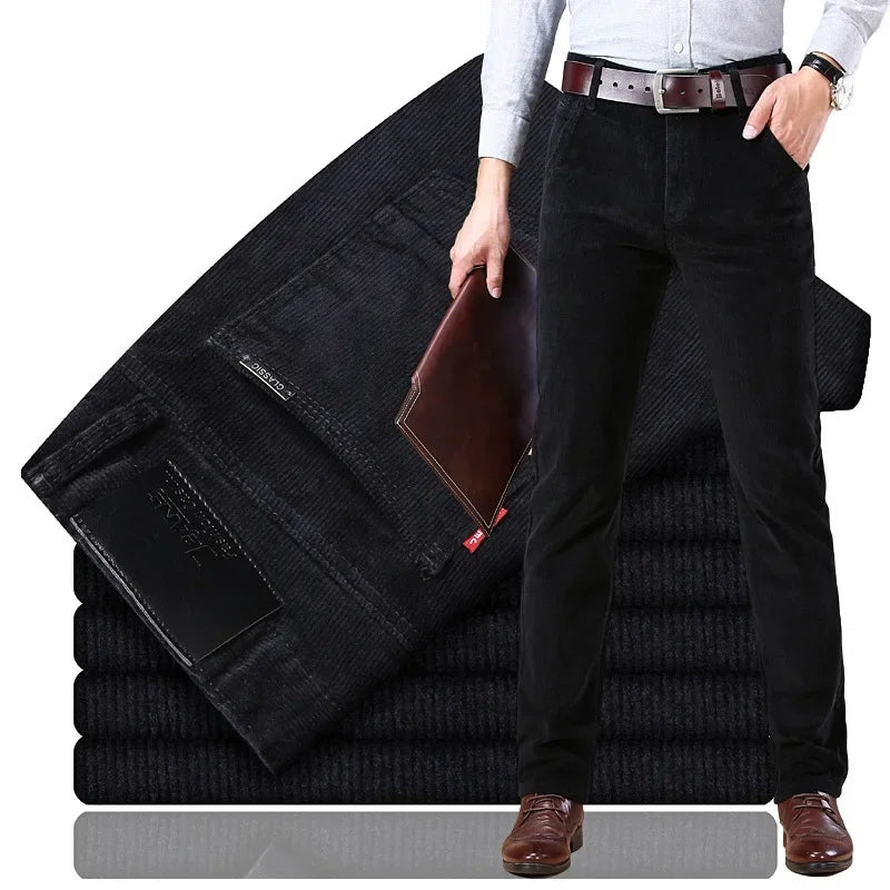 Pantalon en velours côtelé pour homme à jambe droite