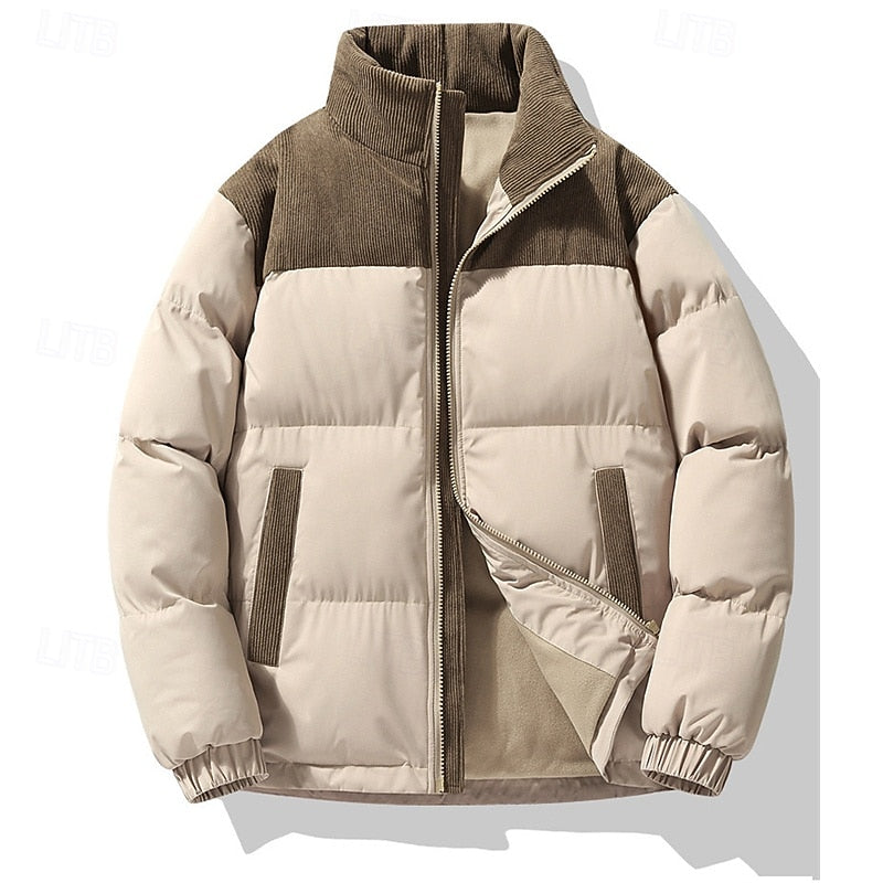Doudoune matelassée pour homme | manteau d'hiver à col montant