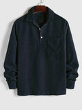 Men’s Corduroy Long Sleeve Polo Shirt