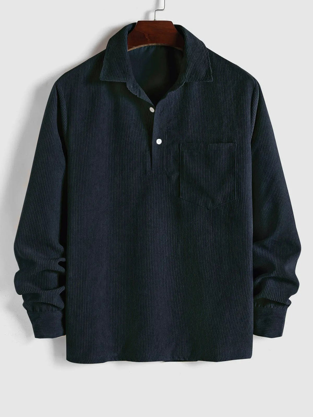 Men’s Corduroy Long Sleeve Polo Shirt