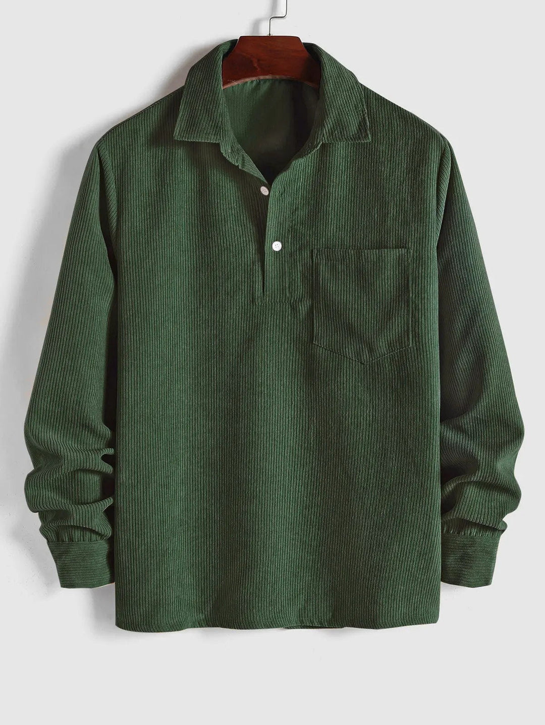 Men’s Corduroy Long Sleeve Polo Shirt