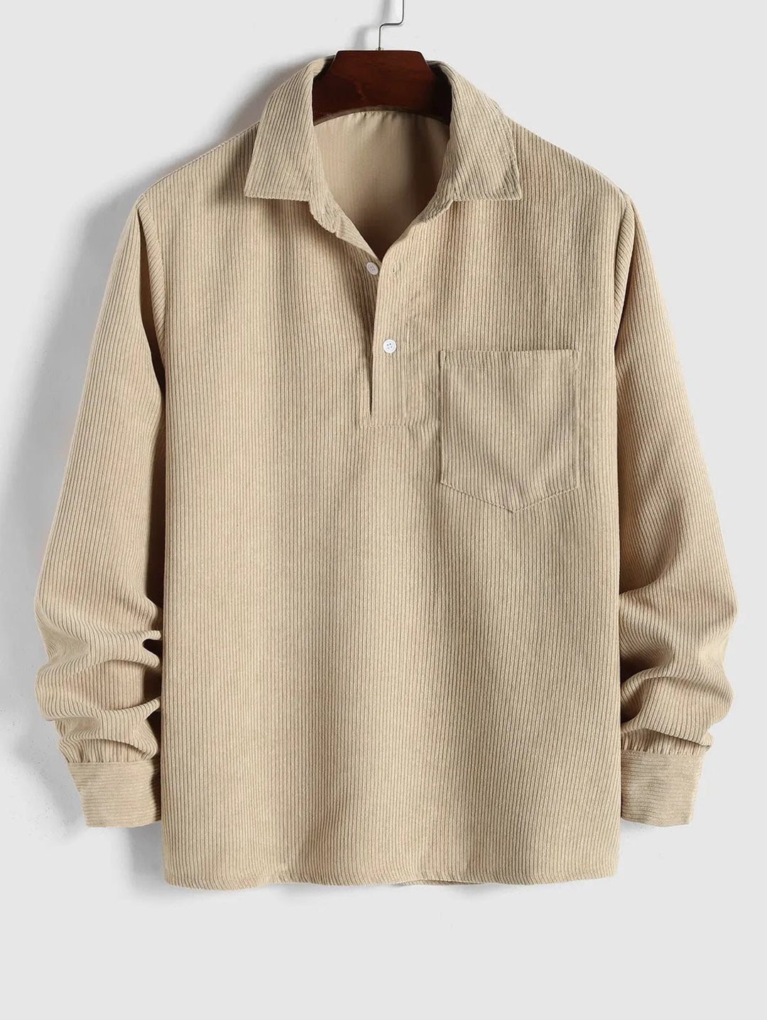 Men’s Corduroy Long Sleeve Polo Shirt