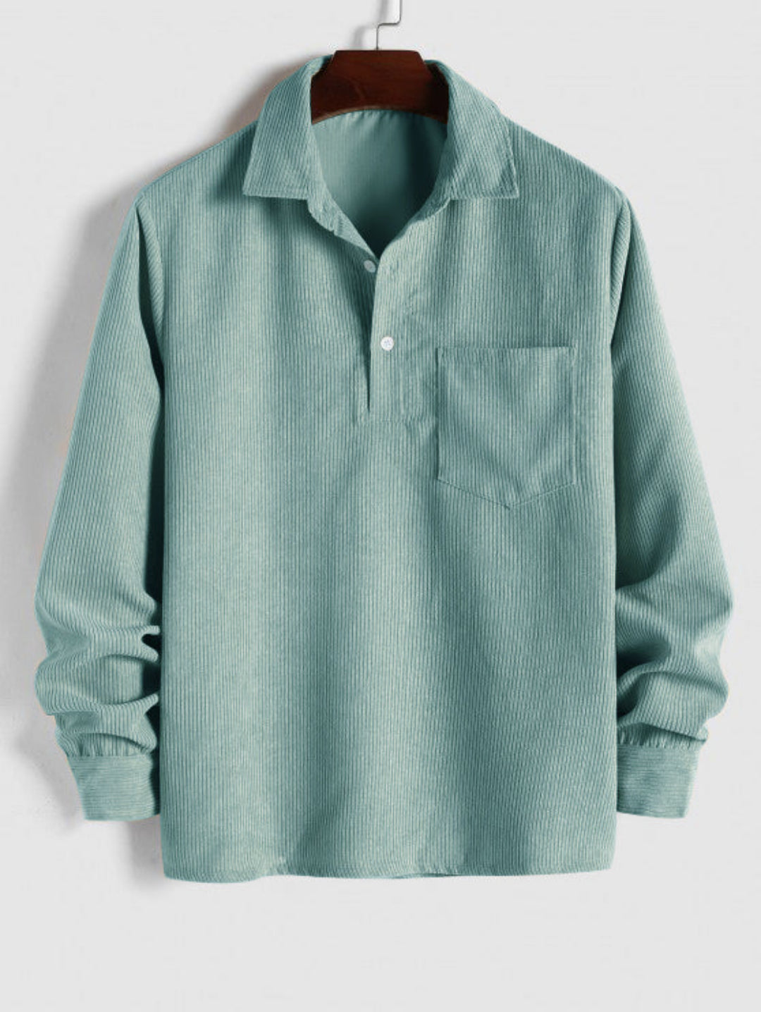 Men’s Corduroy Long Sleeve Polo Shirt